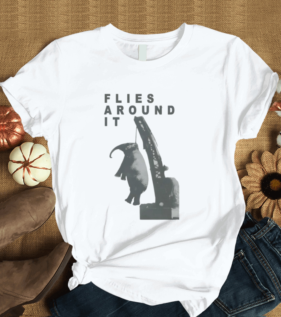 Elephant Flies Around It Crane T-Shirt