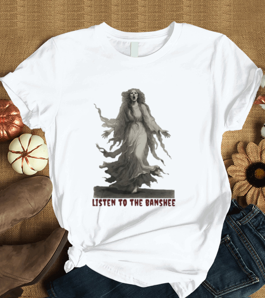Ghost Girl Listen To The Banshee Eerie Spectral T-Shirt