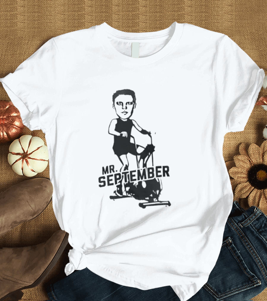 Mr September Stationary Bike Sketch T-Shirt