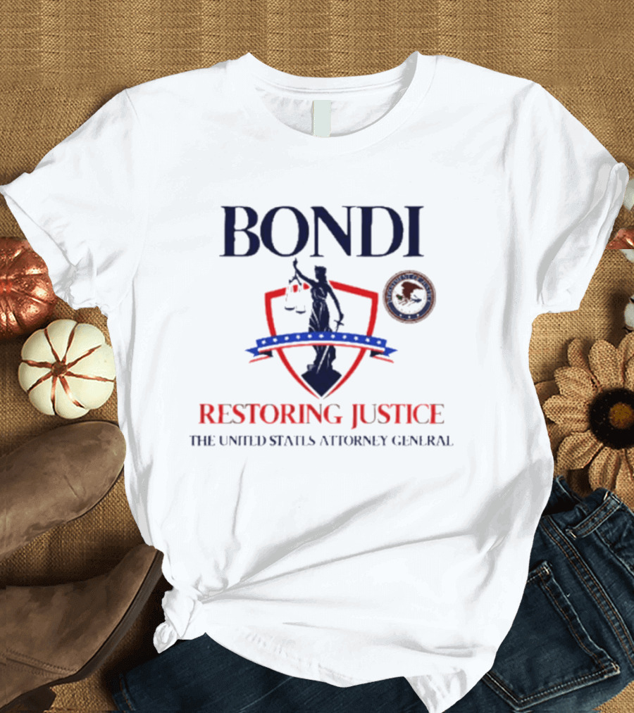 Bondi Restoring Justice United States Attorney General T-Shirt
