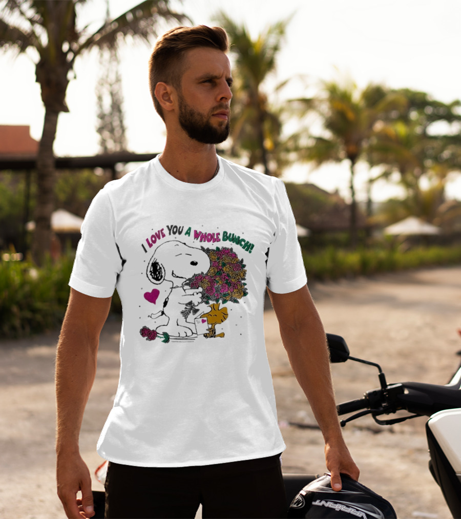 Snoopy I Love You A Whole Bunch Bouquet For Woodstock T-Shirt