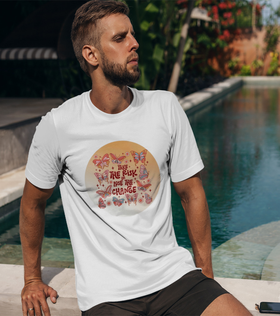 Take The Risk Or Lose The Change Butterfly Mandala T-Shirt