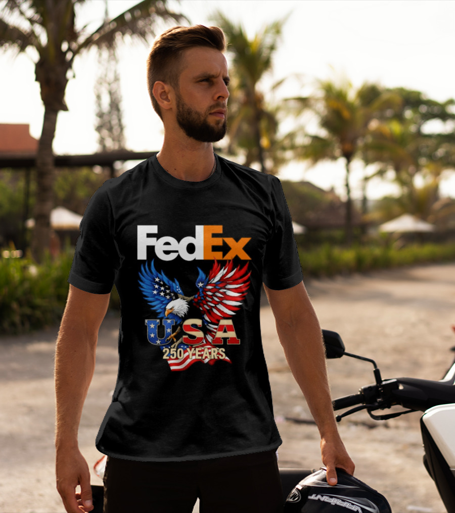 FedEx Eagle 250 Years USA Flag Patriotic Celebration T-Shirt