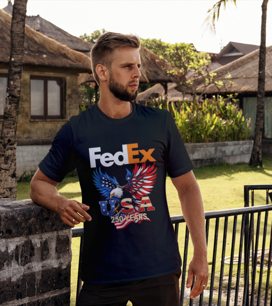 FedEx Eagle 250 Years USA Flag Patriotic Celebration T-Shirt