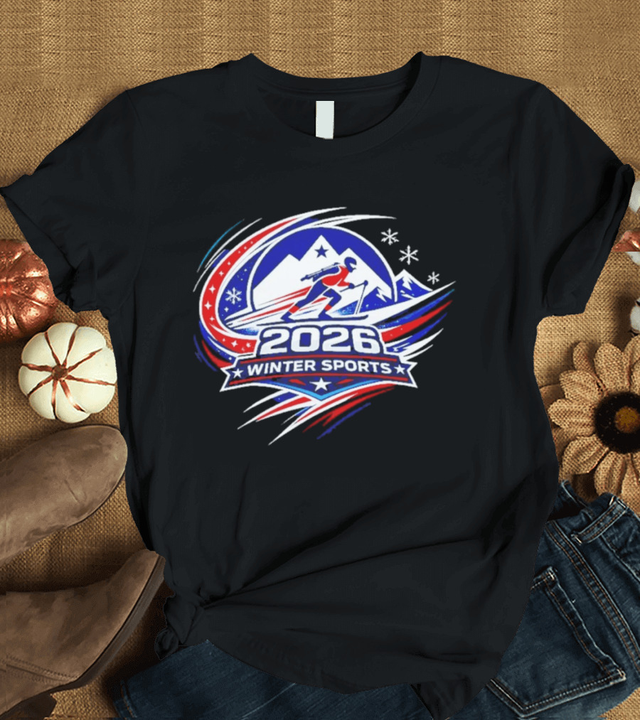 2026 Winter Sports Skiing Snowboarding Team USA T-Shirt