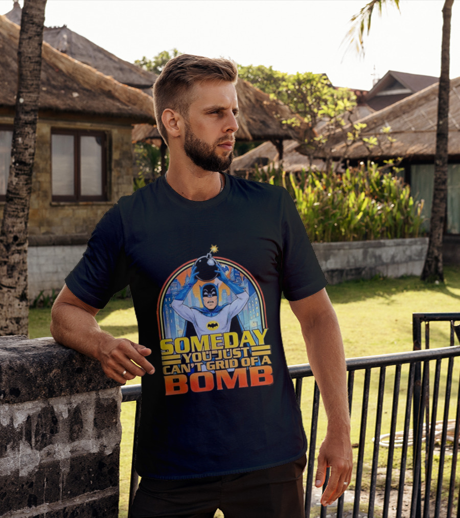 Someday You Just Can't Get Rid Of A Bomb Batman Retro Comic Urban Skyline T-Shirt