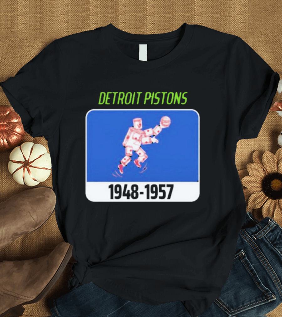 Detroit Pistons 1948 1957 Retro Basketball T-Shirt