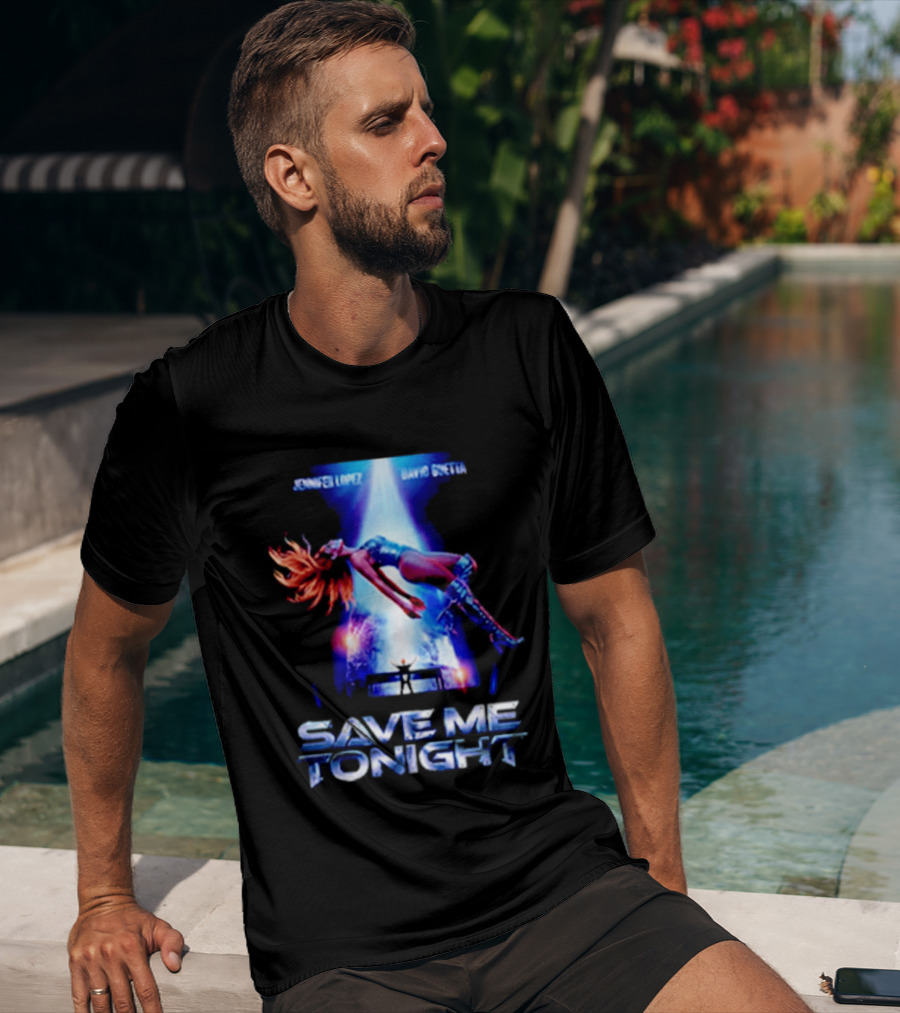 Jennifer Lopez David Guetta Save Me Tonight Neon T-Shirt