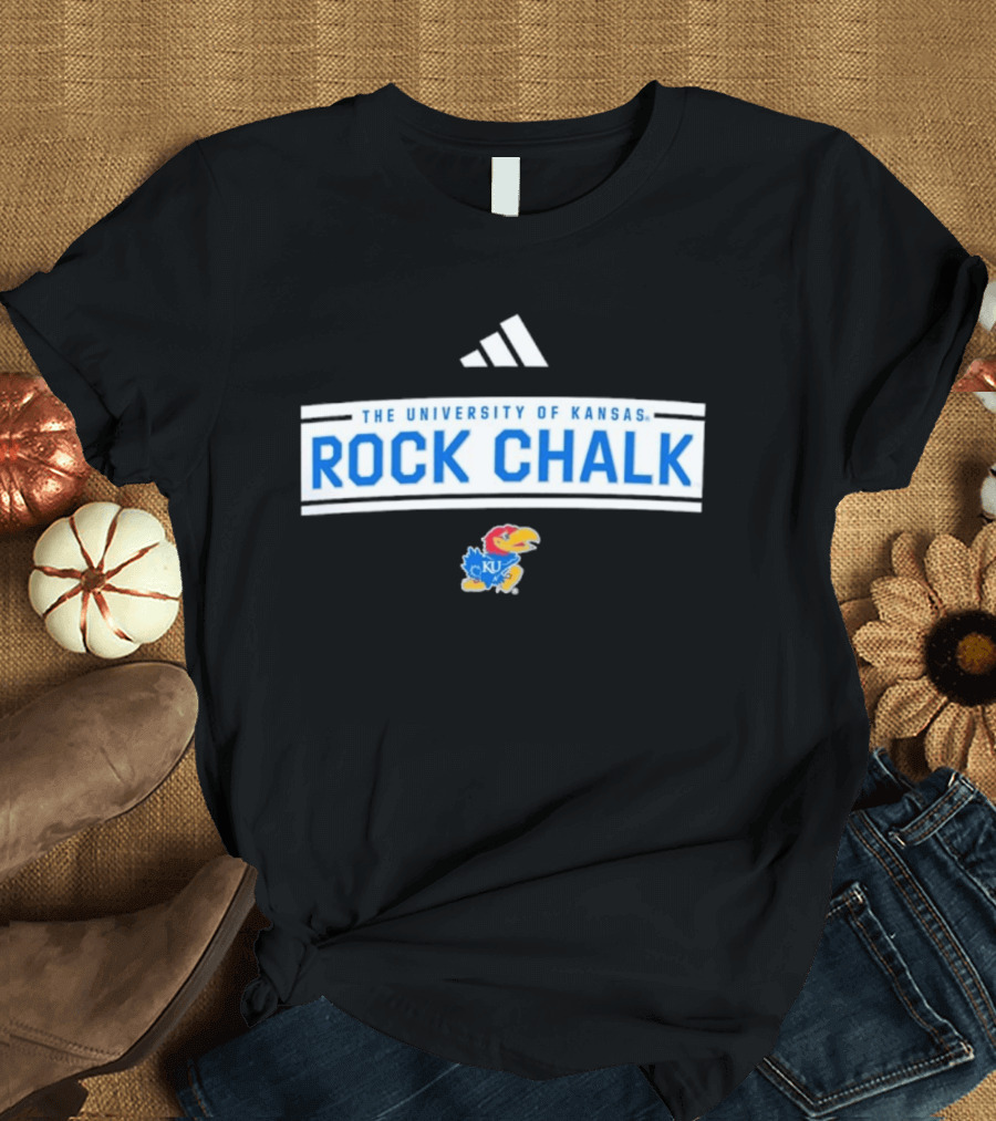 The University Of Kansas Rock Chalk Adidas KU Jayhawks T-Shirt