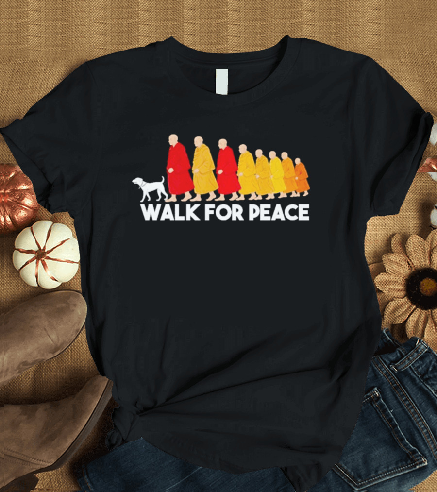 Walk For Peace Monk Procession With Dog T-Shirt