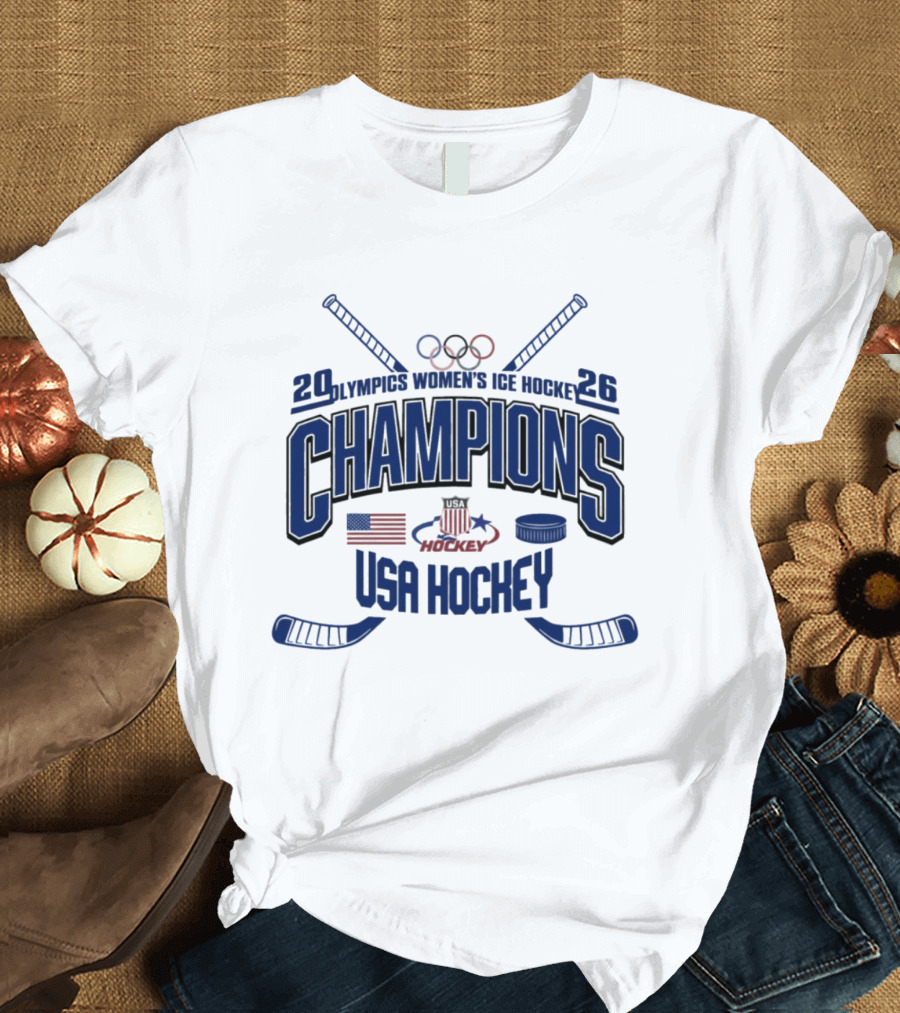 2026 Olympics Women's Ice Hockey Champions USA Hockey T-Shirt