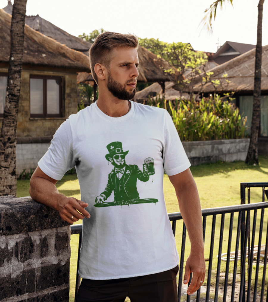 DJ Irish Uncle Sam St Patrick's Day Beer Celebration T-Shirt