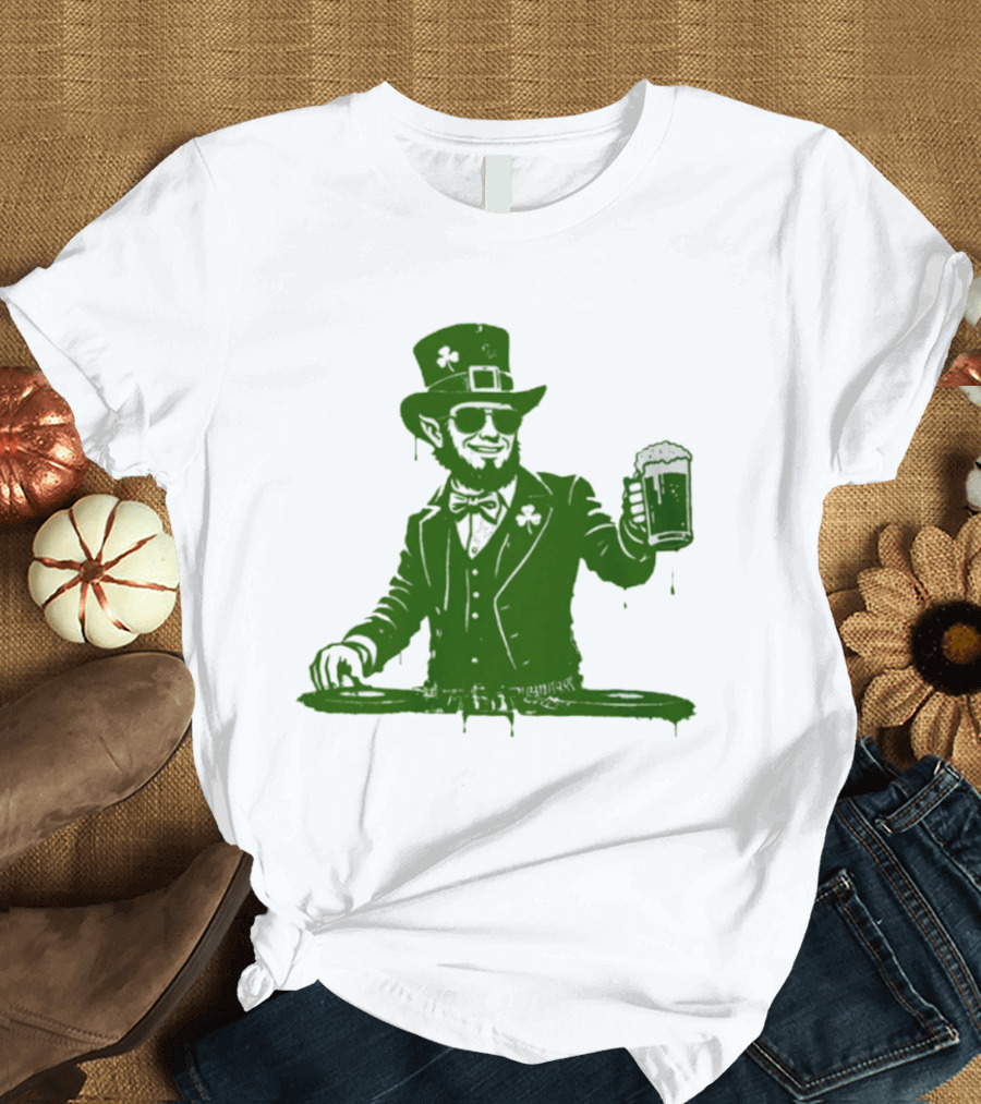 DJ Irish Uncle Sam St Patrick's Day Beer Celebration T-Shirt