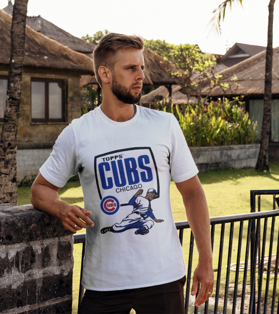 Topps CUBS Chicago Vintage Baseball Player MLB Collab T-Shirt
