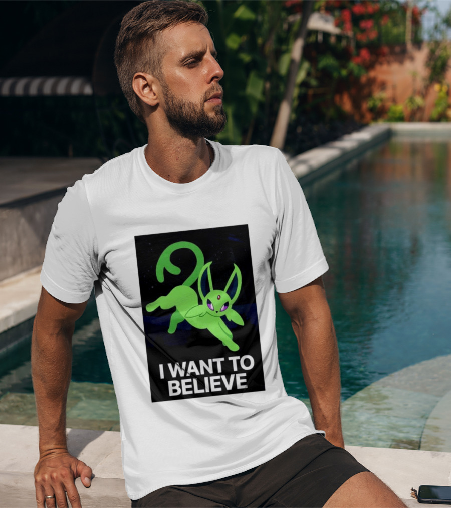Shiny Espeon I Want To Believe Paranormal T-Shirt