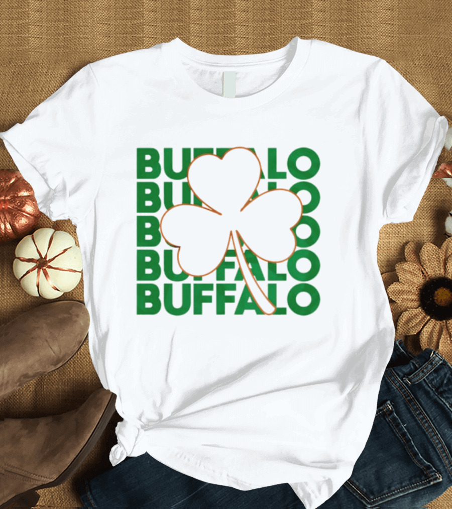 Lucky Buffalo Bills St. Patrick's Day Clover T-Shirt