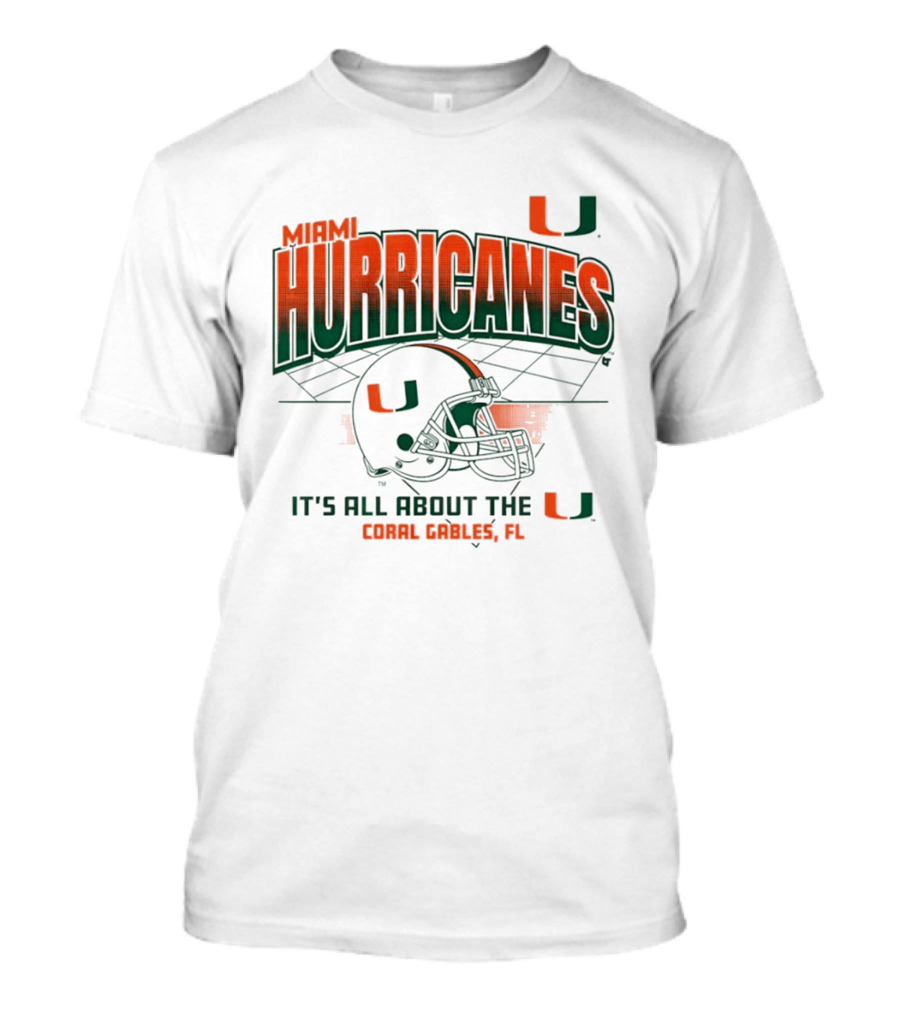Miami Hurricanes Football Helmet It's All About The U Coral Gables 2026 T-Shirt