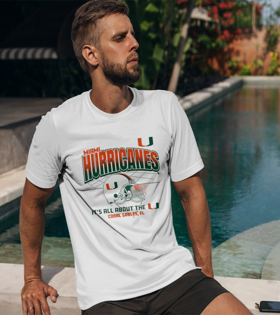 Miami Hurricanes Football Helmet It's All About The U Coral Gables 2026 T-Shirt