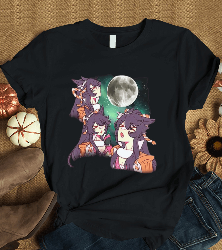 Agnes Tachyon Anime Character Three Wolf Moon Meme T-Shirt