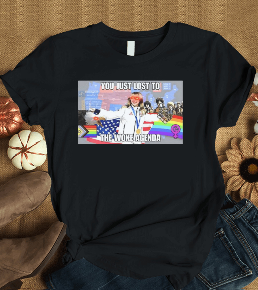 You Just Lost To The Woke Agenda Alysa Liu Rainbow Flag Anime Character Feminist T-Shirt