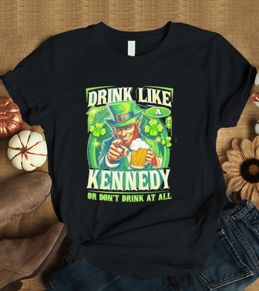 Drink Like A Kennedy Leprechaun St. Patrick's Day T-Shirt