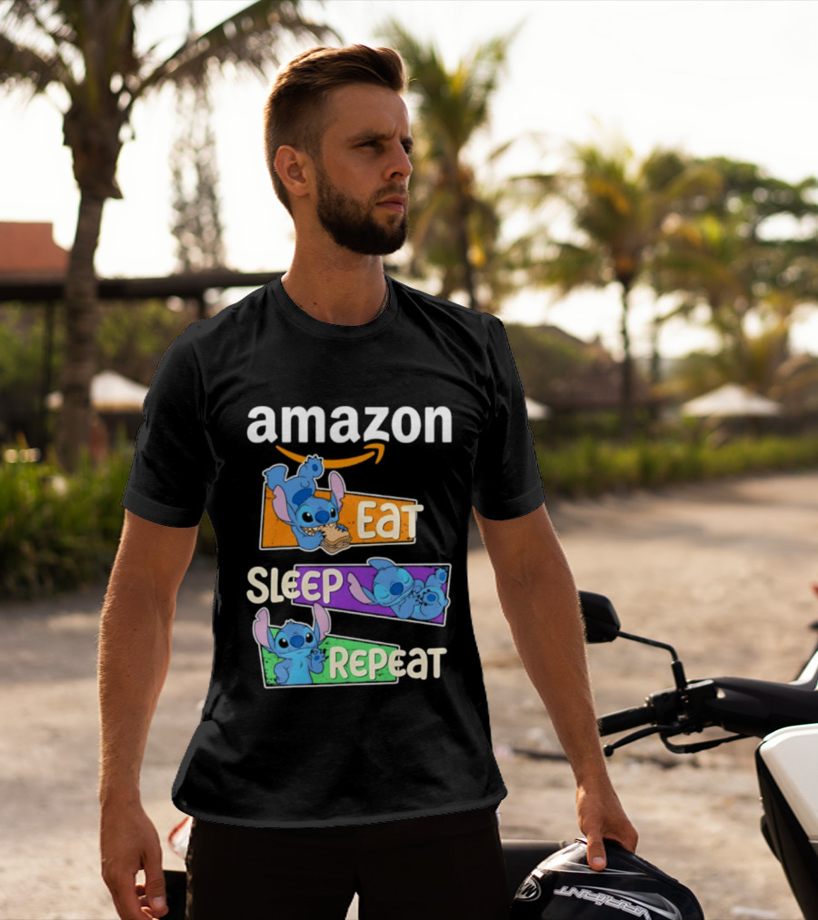 Amazon Stitch Eat Sleep Repeat T-Shirt