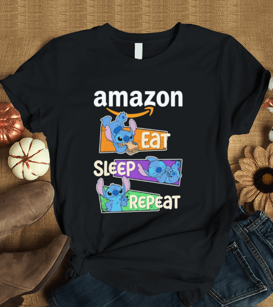 Amazon Stitch Eat Sleep Repeat T-Shirt