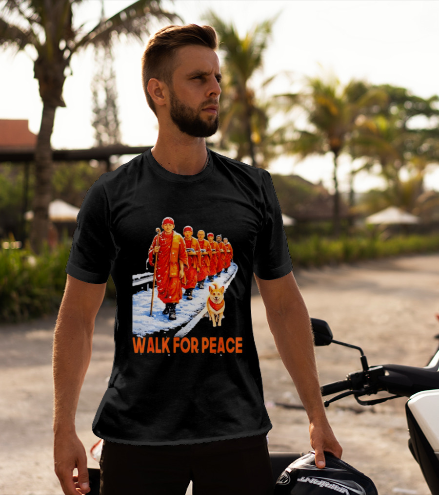 Walk For Peace 2026 Monks And Aloka Dog T-Shirt