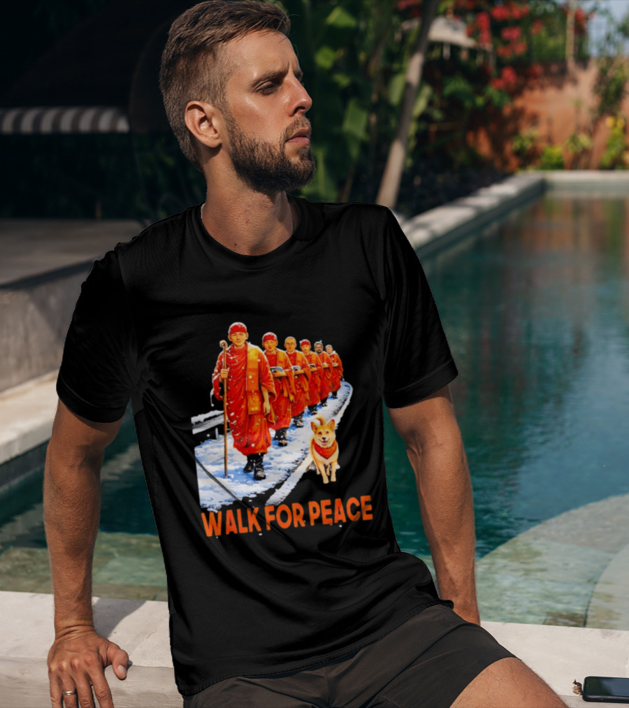 Walk For Peace 2026 Monks And Aloka Dog T-Shirt