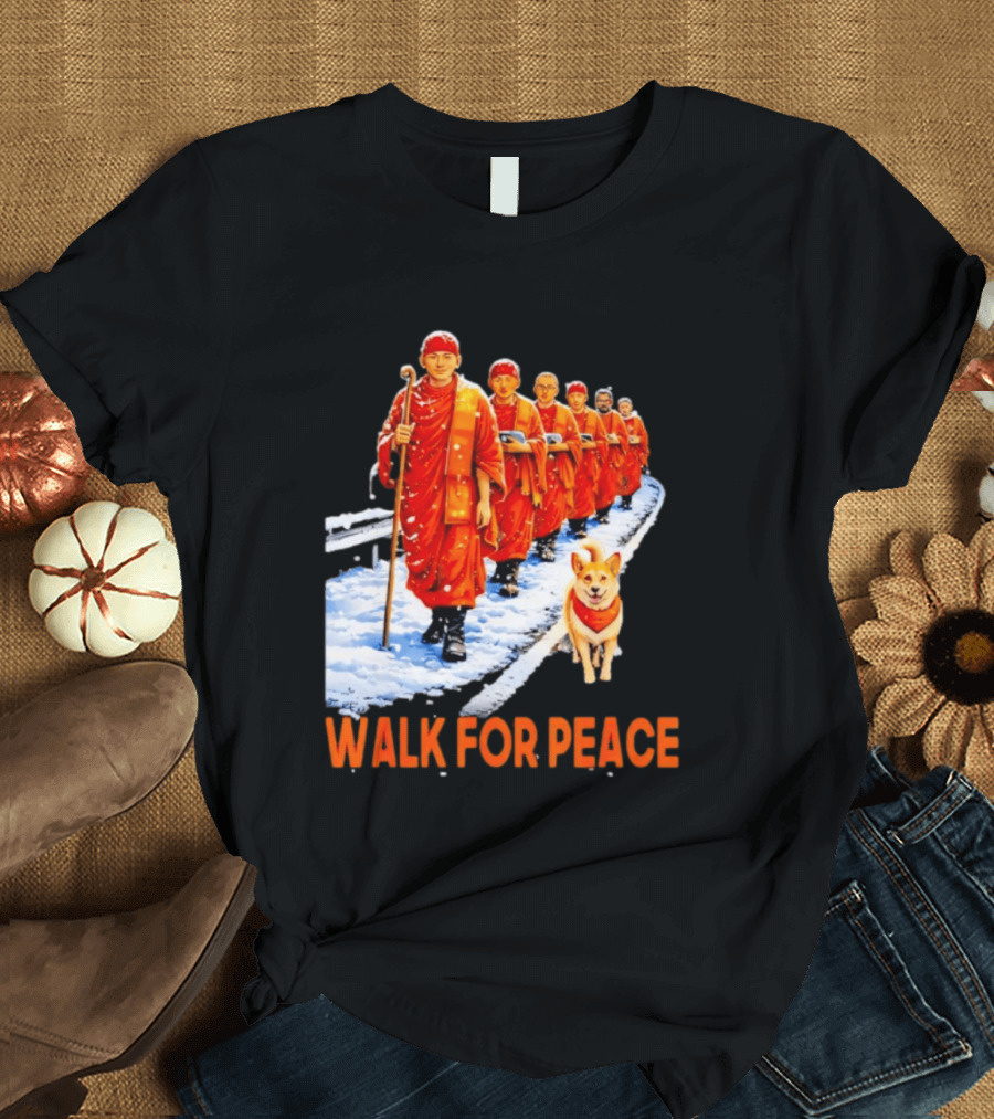 Walk For Peace 2026 Monks And Aloka Dog T-Shirt