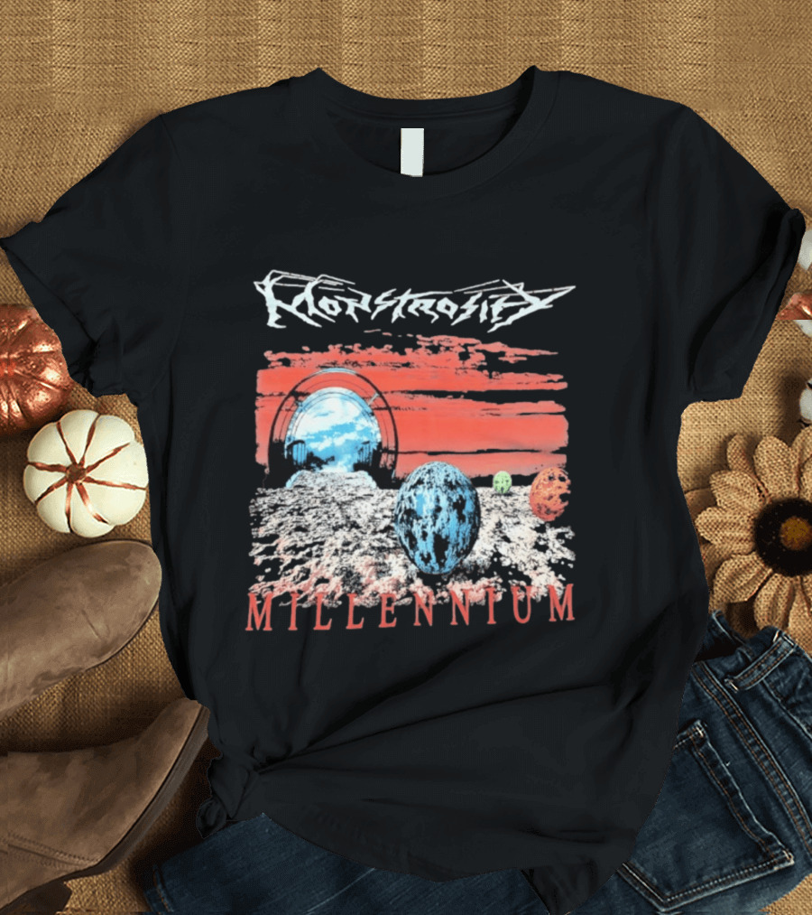 Monstrosity Millennium Sci Fi Landscape Portal And Planets T-Shirt
