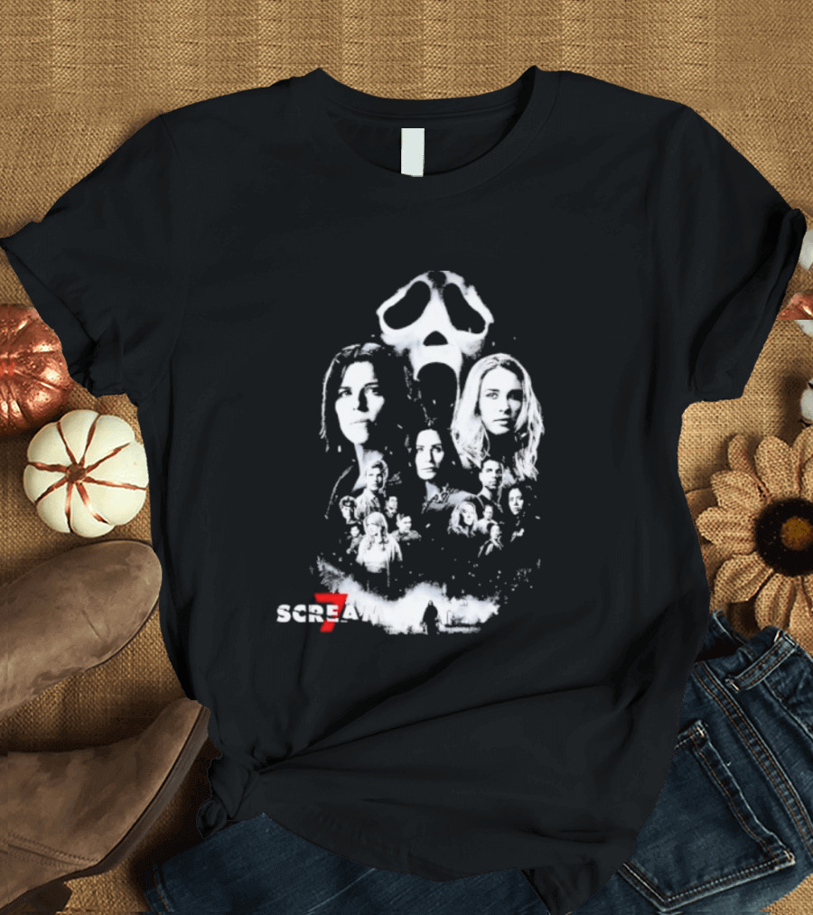 Scream 7 30th Anniversary Kill Tour 2026 Ghostface Mask Collage T-Shirt