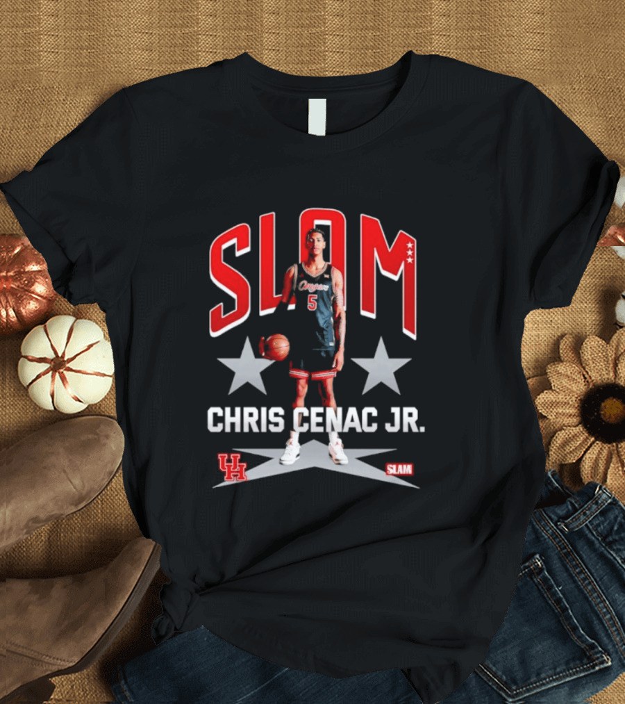 Slam Chris Cenac Jr. Houston Cougars Basketball UH T-Shirt