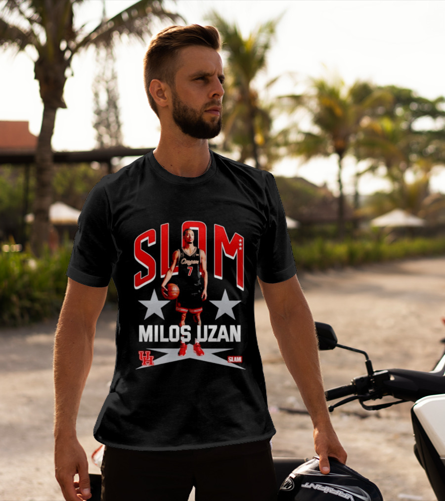 Slam Milos Uzan Remix Houston Cougars Basketball UH Stars T-Shirt