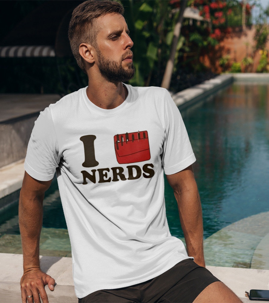 I Heart Red Pocket Nerds Cat Valentine T-Shirt