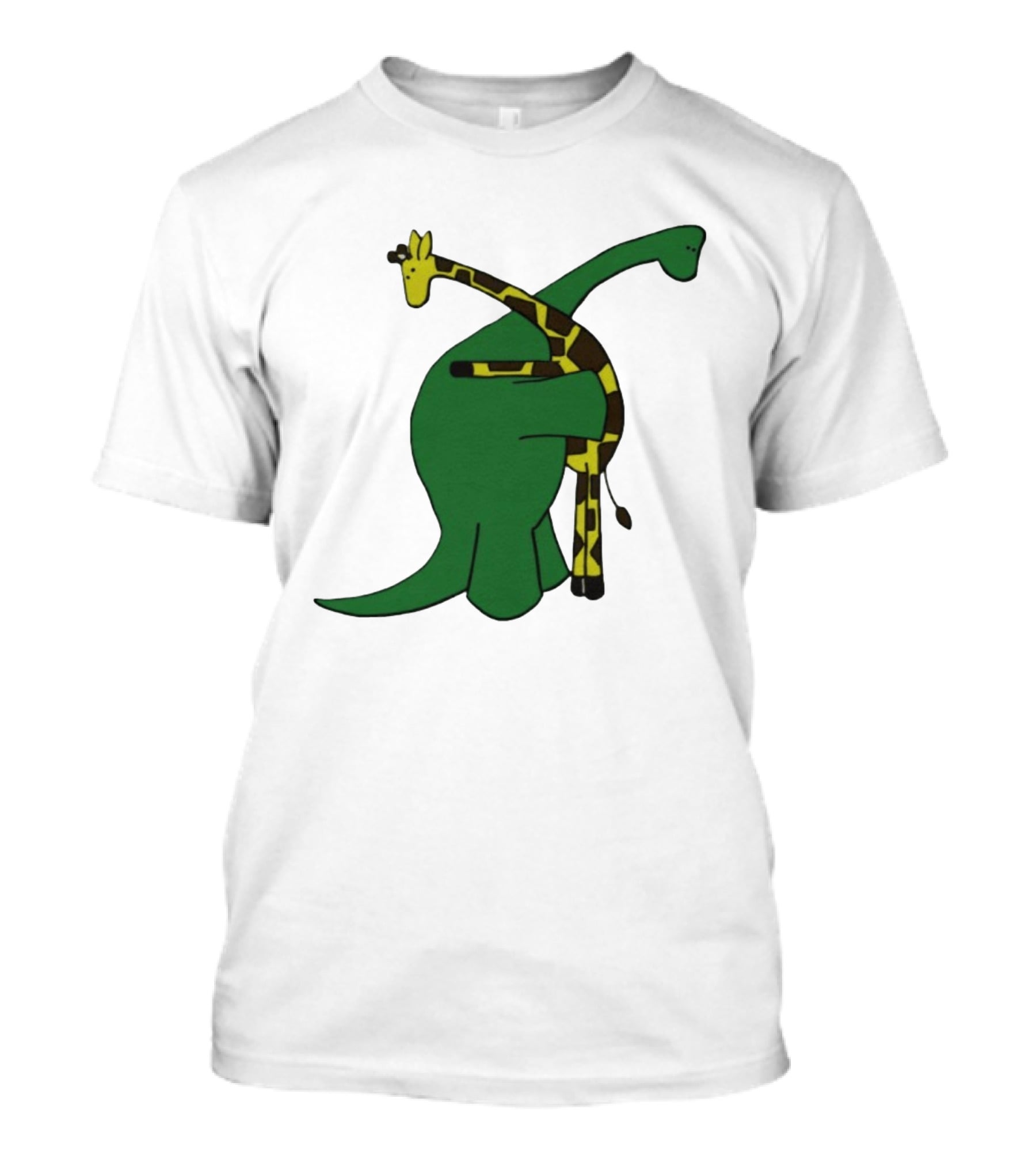 Dinosaur And Giraffe Friendship Embrace T-Shirt