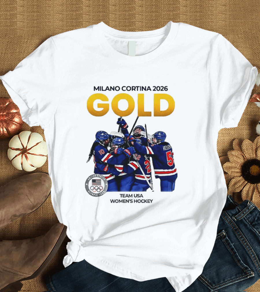 Milano Cortina 2026 Gold Team USA Women's Hockey T-Shirt