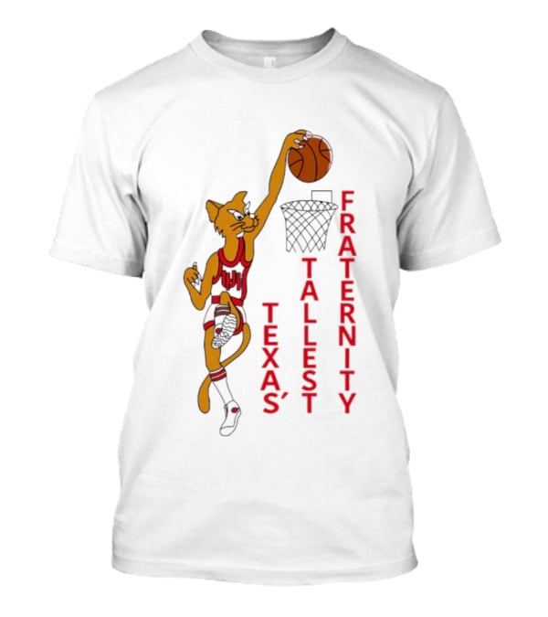 Texas' Tallest Fraternity Cat Basketball Dunk T-Shirt
