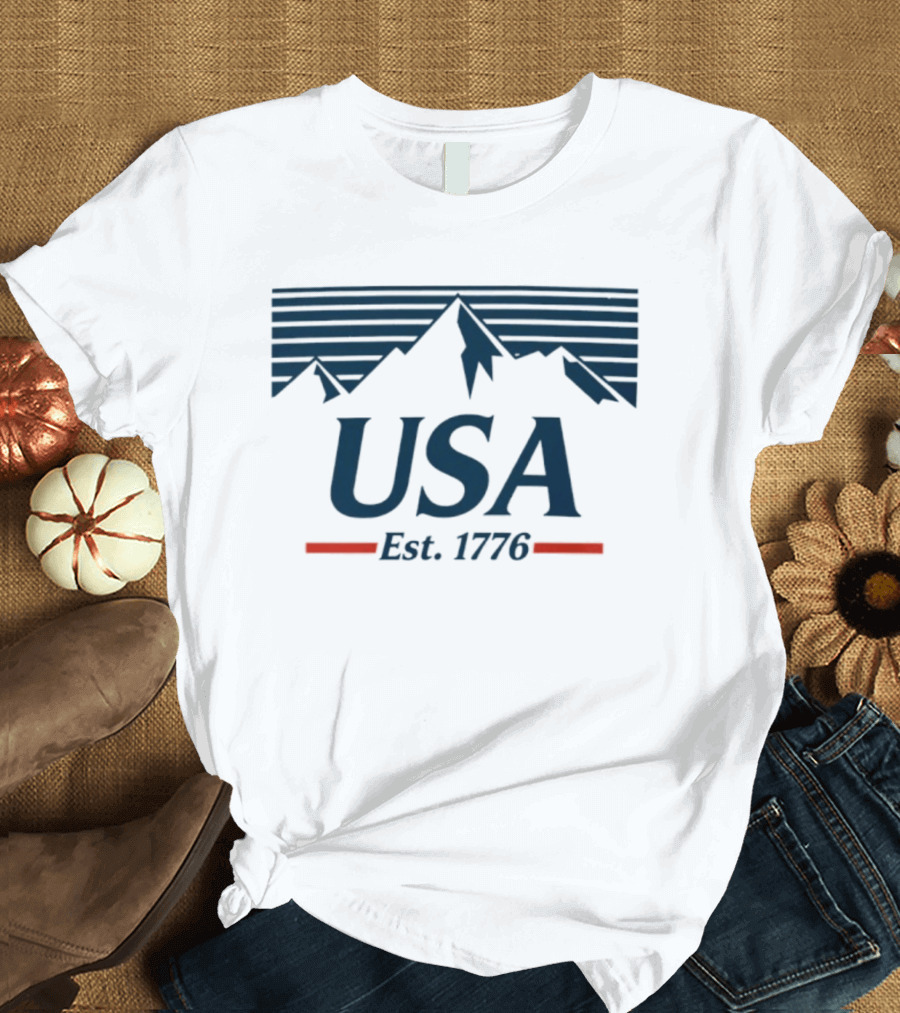 USA Mountains Est. 1776 250 Years Of Freedom T-Shirt