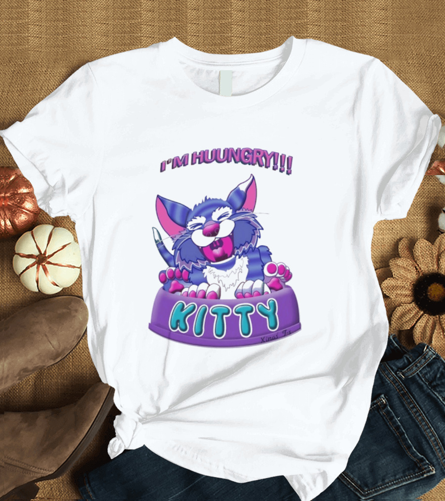 I'm Huungry Kitty Cartoon T-Shirt
