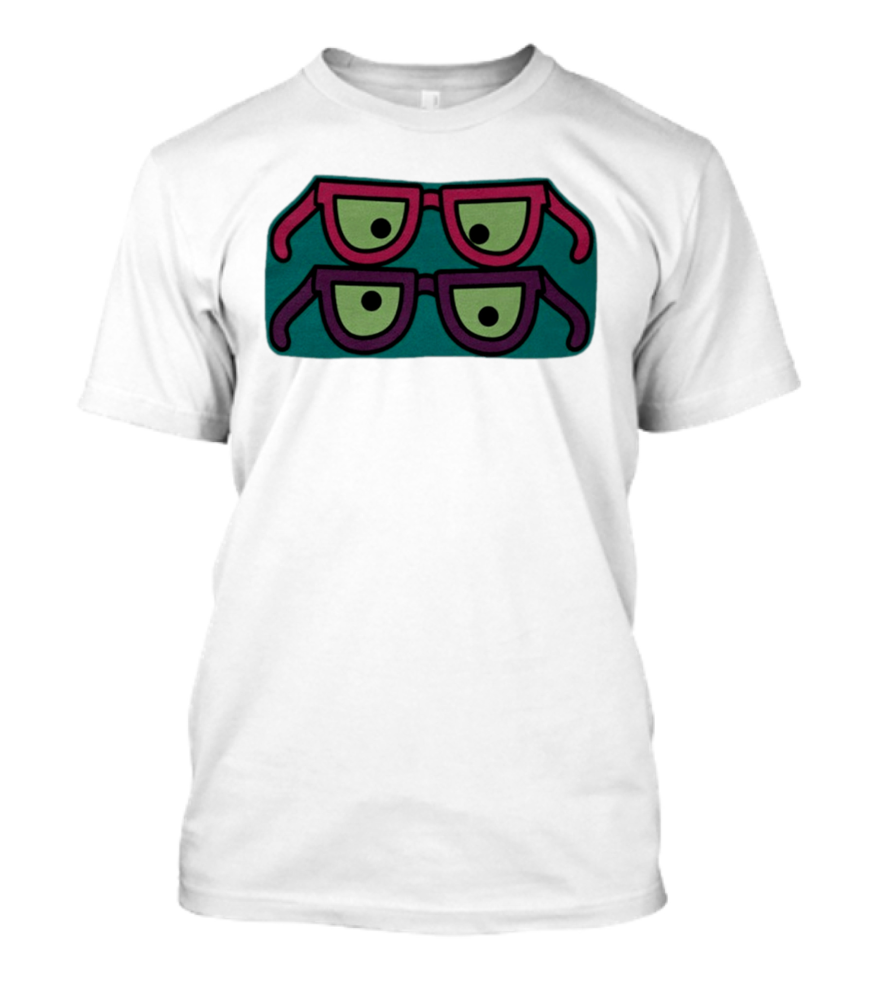 Wacky Eyewear Double Layered Fun Retro Glasses T-Shirt
