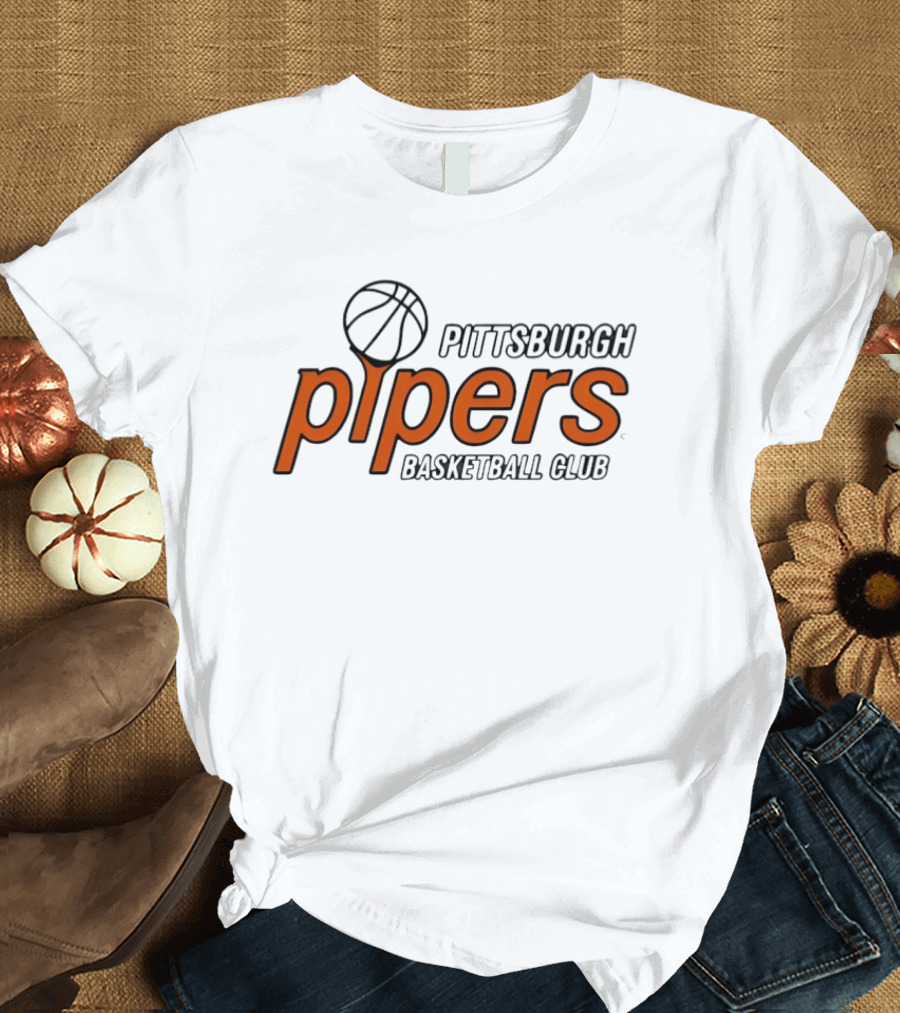 Pittsburgh Pipers Basketball Club Retro Team Branding T-Shirt