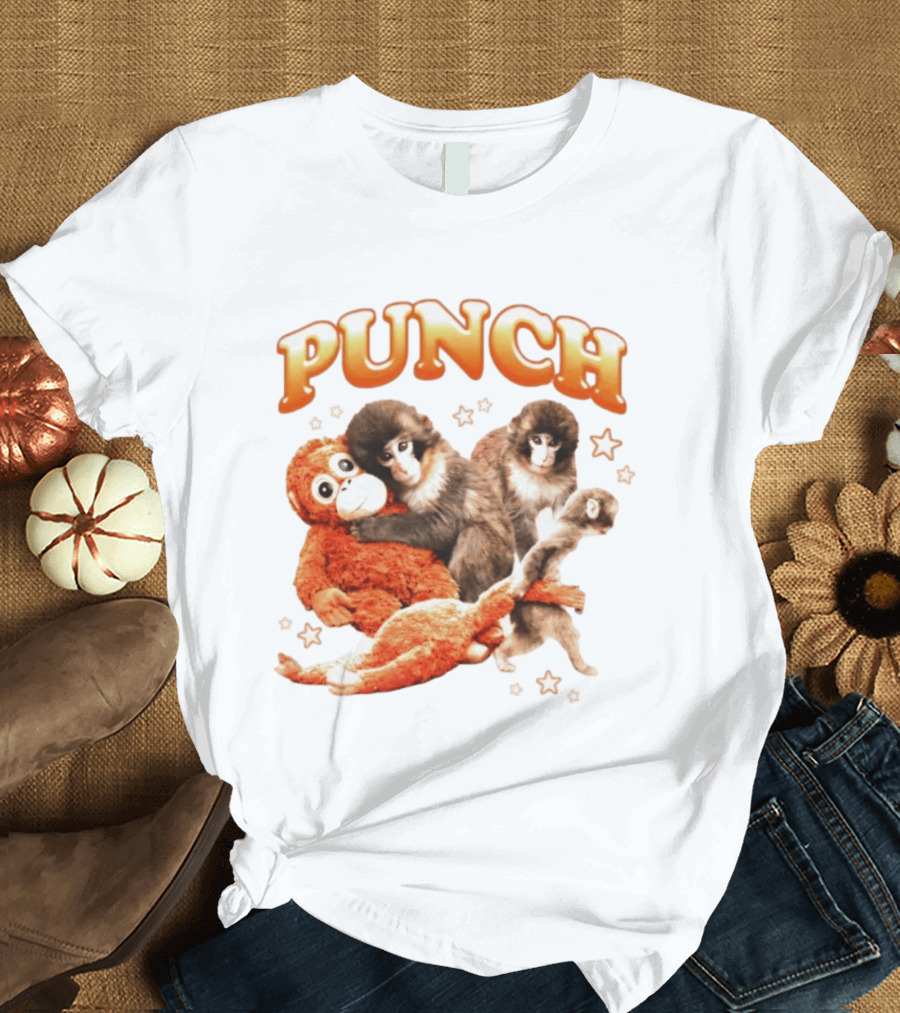 Punch Monkey Trio Surrounded By Stars T-Shirt