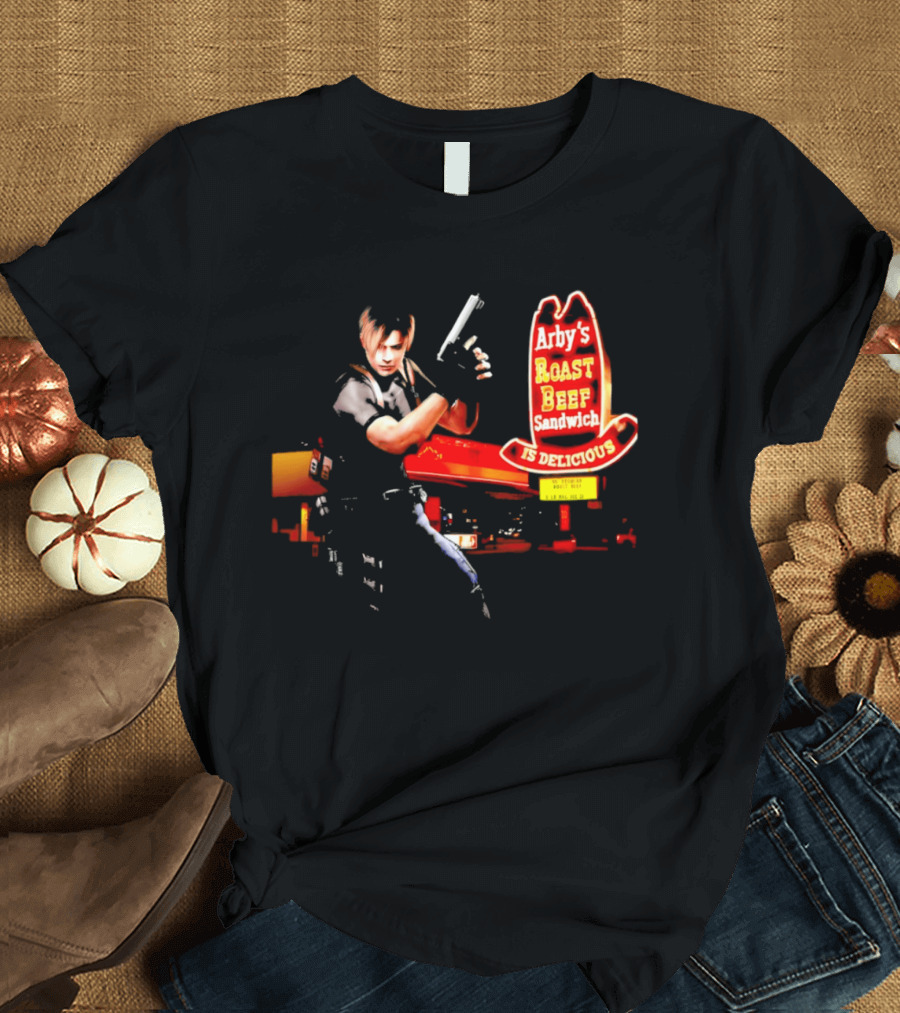 Arby's Roast Beef Sandwich Is Delicious Resident Evil Leon Skating T-Shirt