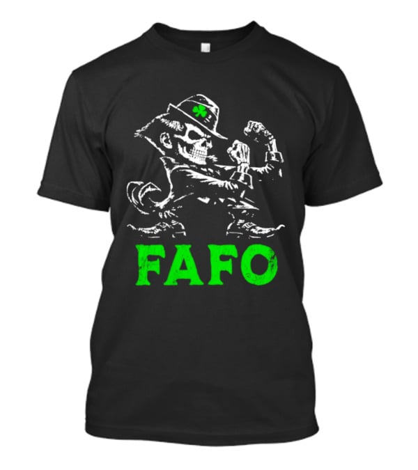 FAFO Skeleton Leprechaun Flexing St Patrick's Day T-Shirt
