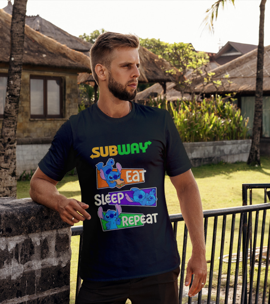 Subway X Stitch Eat Sleep Repeat T-Shirt