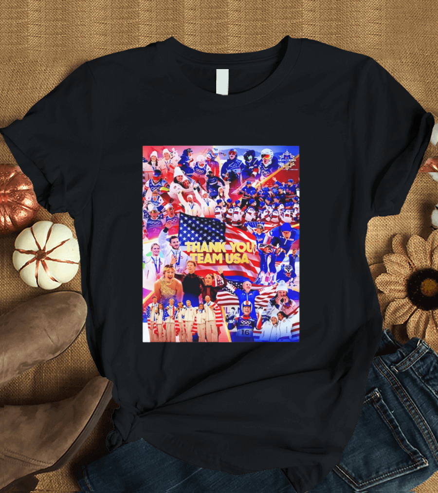 Thank You Team USA Gold Medals U.S Winter Olympics History 2026 T-Shirt