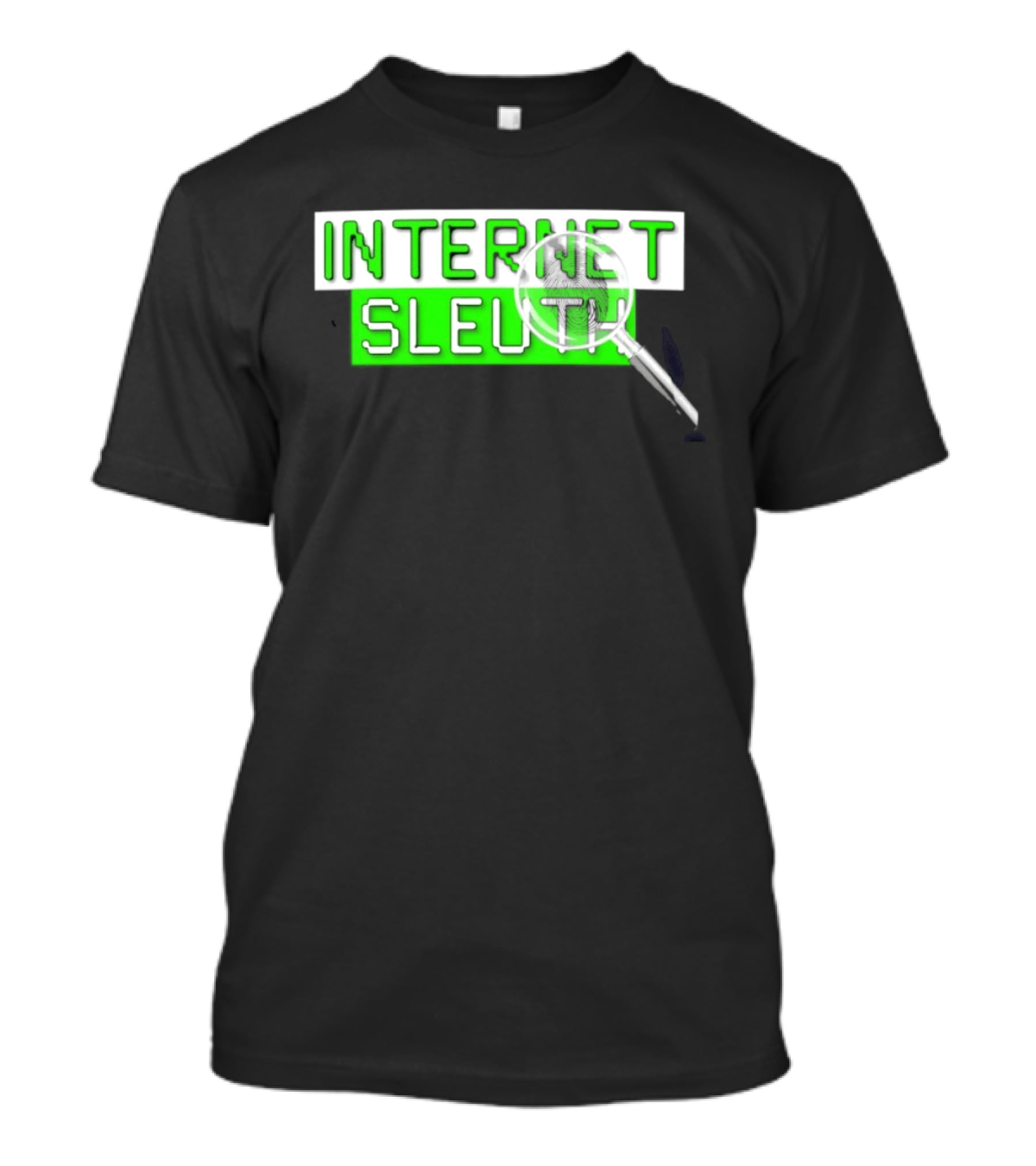 Internet Sleuth Magnifying Glass Green T-Shirt