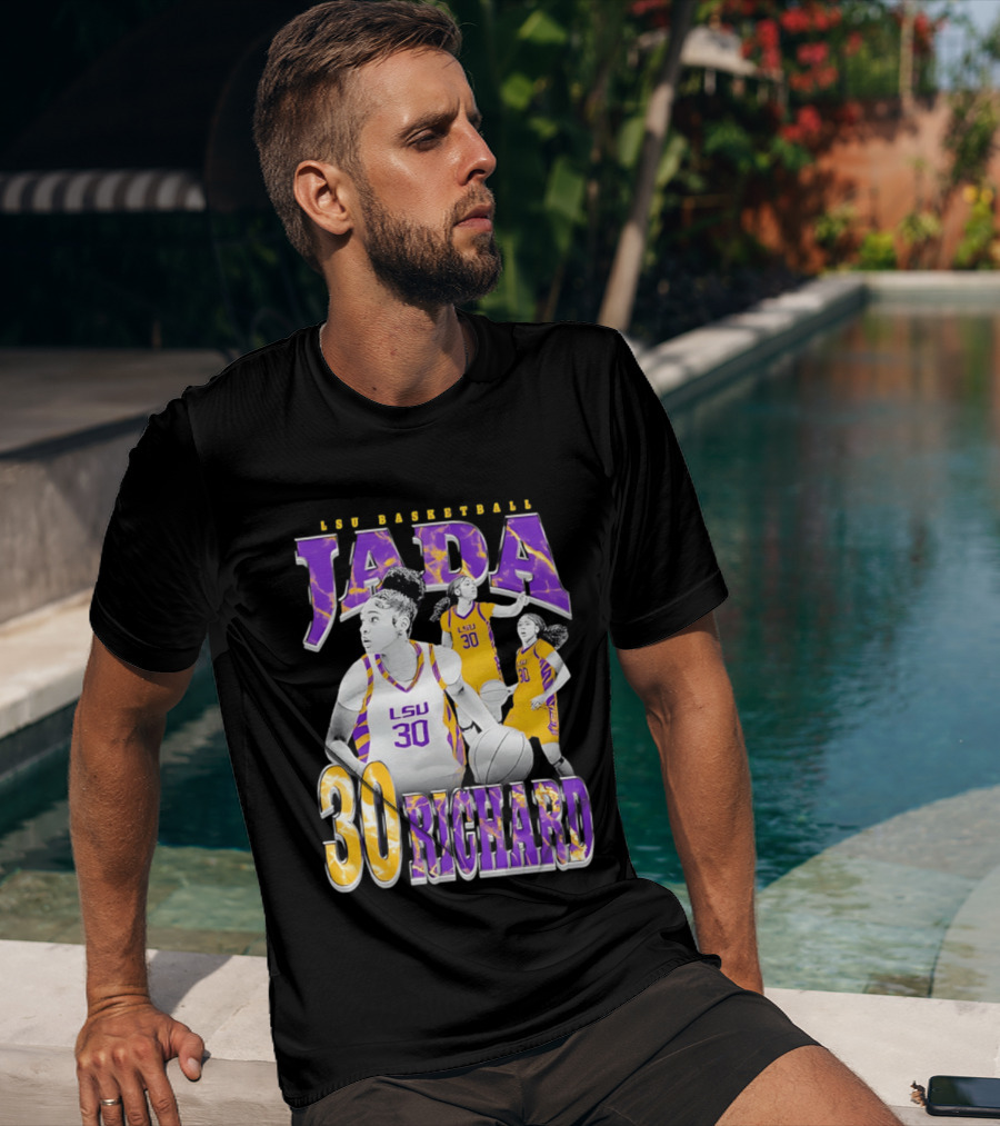 LSU Basketball Jada Richard 30 LSU Tigers Retro 90s T-Shirt