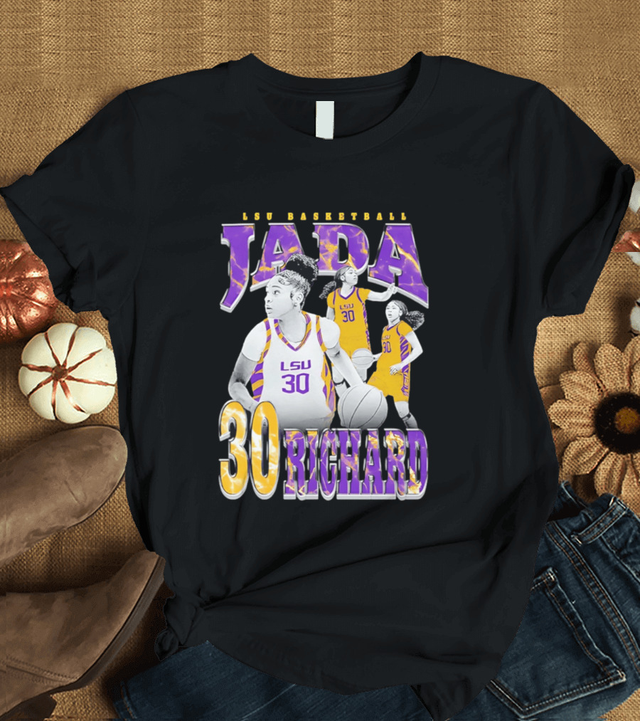 LSU Basketball Jada Richard 30 LSU Tigers Retro 90s T-Shirt